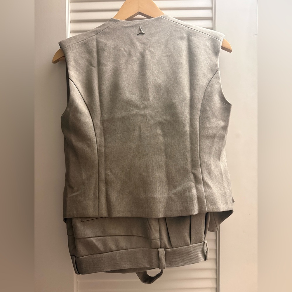 Tailored Wrap Waistcoat - Beige - Picture 4 of 6